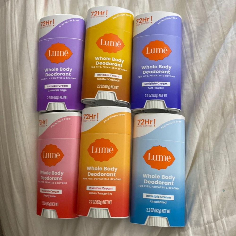 Bundle of 6LUME‘ S, whole body, deodorant! Invisible cream, 2.2oz each 6kinds